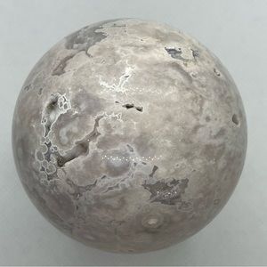Genuine Flower Agate Sphere with Druzy approx 2 1/2” wide Natural Stone